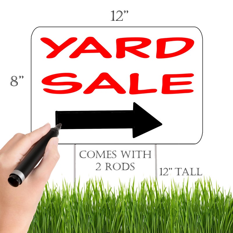 DAJDC Blank Yard Sign Double Sided With Stakes Large 12 Inch By 8 Inch 4 Pack - Image 2